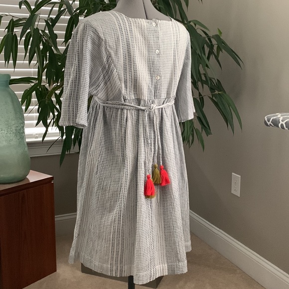 THML Embroidered Yoke Dress with Tasseled Ties - Picture 11 of 16